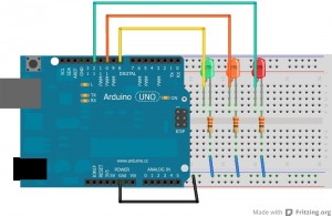 Traffic Light Breadboard Diagram